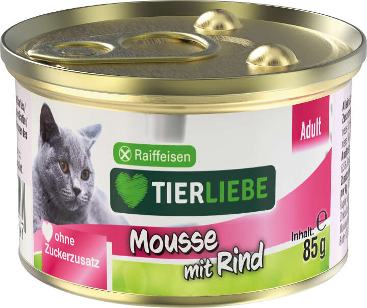 TIERLIEBE Katzen-Nassfutter Mousse Adult Rind